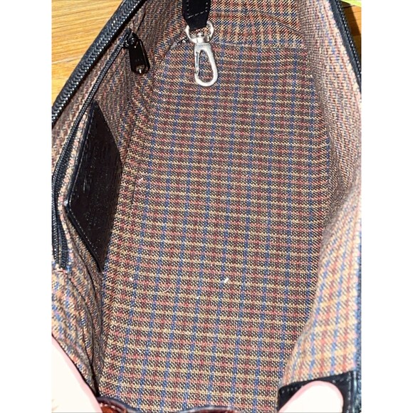 Brighton Vintage Brown Croc Embossed Leather Shoulder Bag Purse - Picture 9 of 16